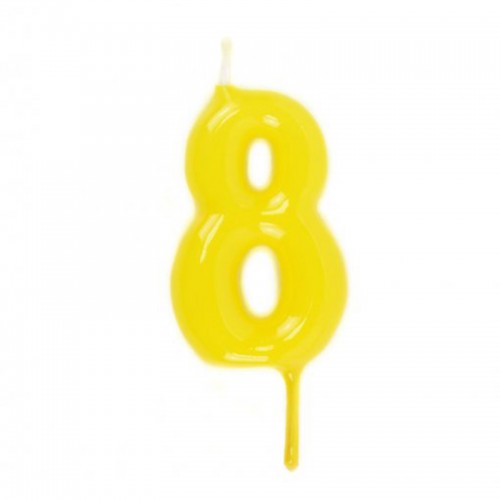 Vela Número 8 Amarelo Vela Número 8 Amarelo